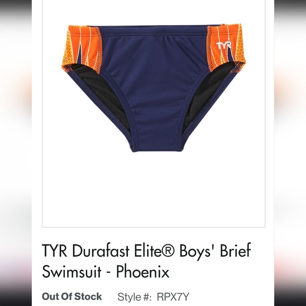 TYR Boys’ Phoenix Splice Brief Swimsuit size 38 XXL NWT Competition Suit